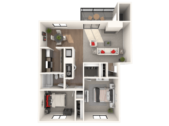 2 beds, 1 bath, 892 sqft, $1,600