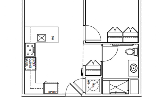 1 bed, 1 bath, 557 sqft, $1,771, Unit 212