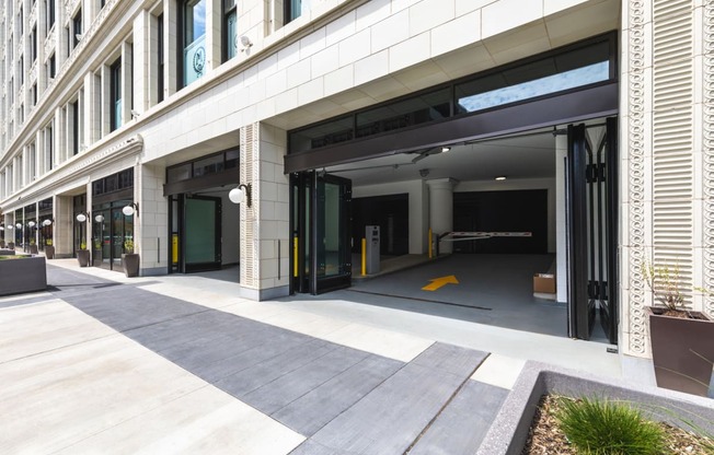 The May garage entrance to the office and residential apartment building