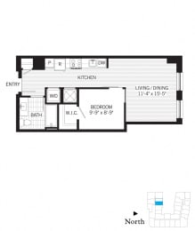 1 bed, 1 bath, 546 sqft, $2,273