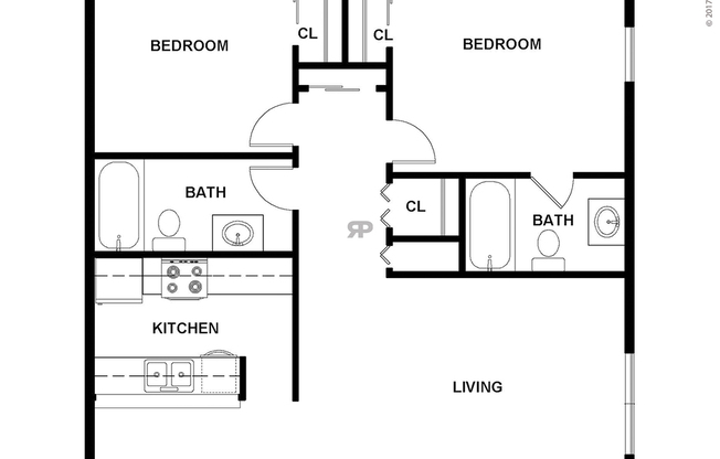 2 beds, 2 baths, 1,057 sqft, $1,340