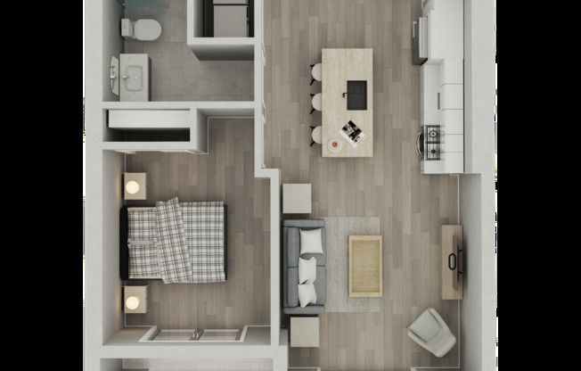 1 bed, 1 bath, 610 sqft, $1,545, Unit D205