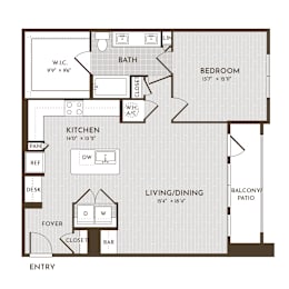 1 bed, 1 bath, 961 sqft, $1,546