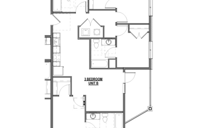 3 beds, 3 baths, 1,500 sqft, $1,329, Unit 3x3 - B