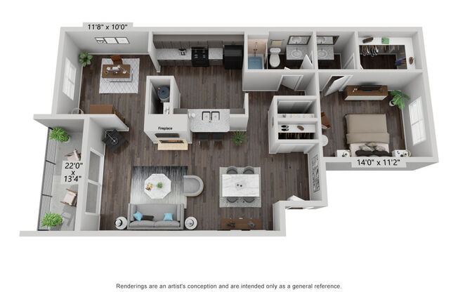 1 bed, 1 bath, 1,124 sqft, $1,291