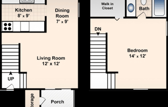 1 bed, 1 bath, 722 sqft, $900
