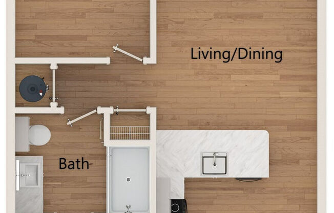 1 bed, 1 bath, 664 sqft, $1,274