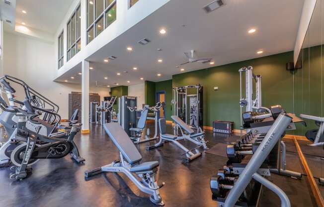 Apartments in Downtown Dallas, TX- 4600 Ross- Fully Equipped Gym with Free Weights and Bench Presses