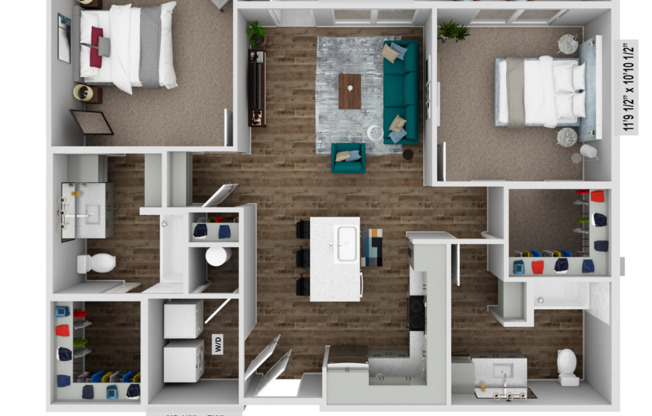 2 beds, 2 baths, 1,068 sqft, $1,725, Unit 02-306