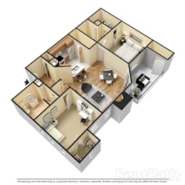 2 beds, 2 baths, 1,051 sqft, $1,570