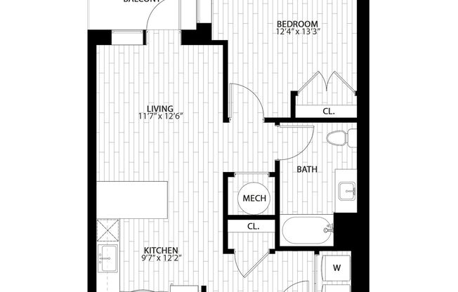 1 bed, 1 bath, 739 sqft, $899, Unit 324