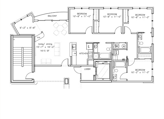 4 beds, 3 baths, 1,667 sqft, $3,836, Unit 201 (Furnished)