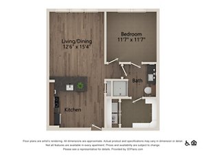 1 bed, 1 bath, 675 sqft, $1,700