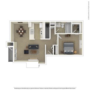 1 bed, 1 bath, 704 sqft, $1,507