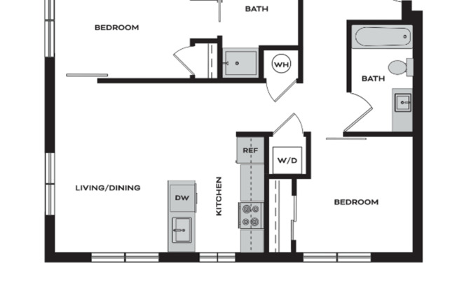 2 beds, 2 baths, 862 sqft, $1,925, Unit 300