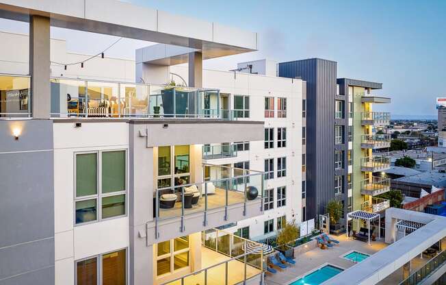 an aerial view of an apartment complex in los angeles
