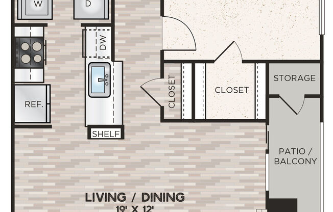 1 bed, 1 bath, 637 sqft, $1,020
