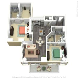 2 beds, 2 baths, 1,192 sqft, $3,850
