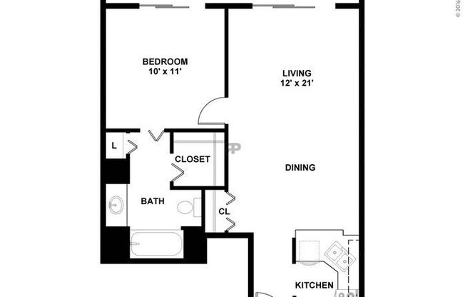 1 bed, 1 bath, 654 sqft, $985