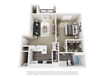 1 bed, 1 bath, 625 sqft, $1,285