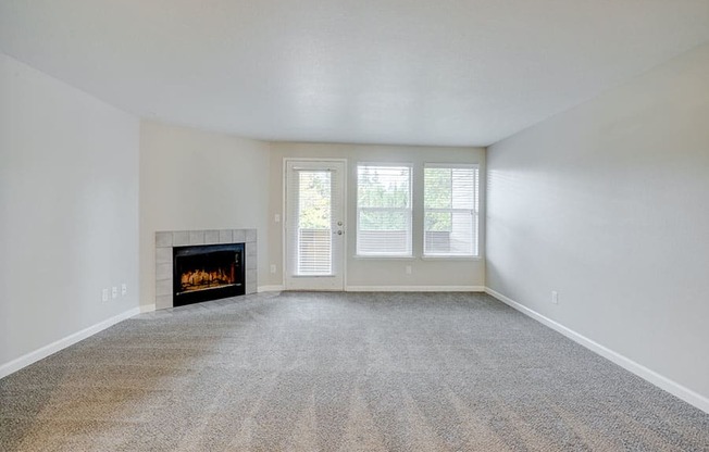 Living room with window Firplace