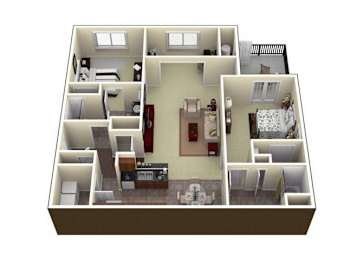 2 beds, 2 baths, 1,219 sqft, $1,450