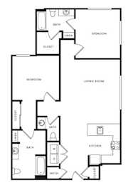 2 beds, 2 baths, 1,252 sqft, $1,731