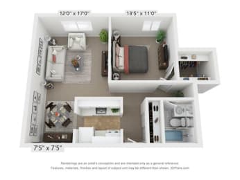 1 bed, 1 bath, 650 sqft, $1,050