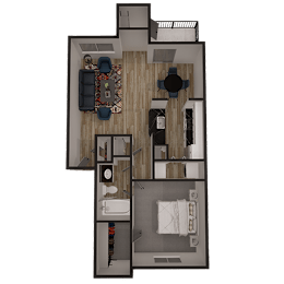 1 bed, 1 bath, 740 sqft, $1,324