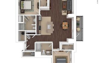 2 beds, 2 baths, 1,275 sqft, $3,325