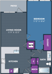 1 bed, 1 bath, 751 sqft, $1,777