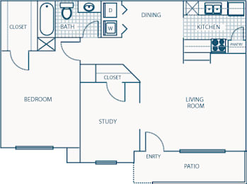 2 beds, 1 bath, 803 sqft, $1,024