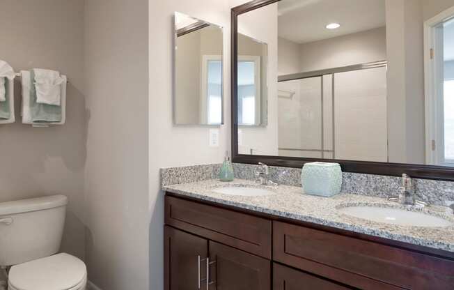 Designer Granite Countertops in all Bathrooms at Townes at Pine Orchard, Maryland 