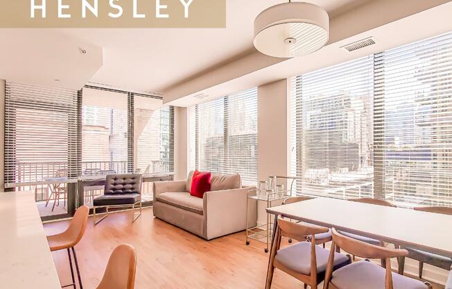 Modern Living Room  at The Hensley Apartments, Chicago, 60654