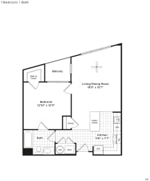 1 bed, 1 bath, 710 sqft, $2,135