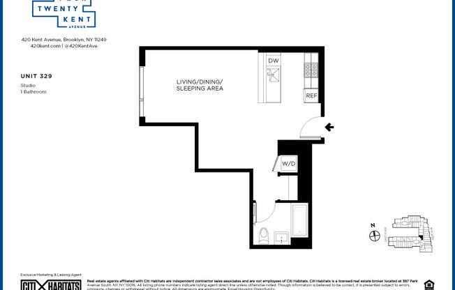 Studio, 1 bath, $3,779, Unit 329