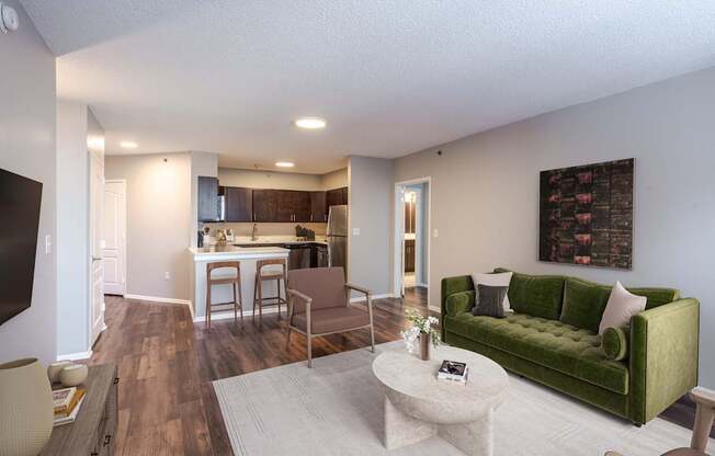 Open Living Space at 15 Bank Apartments in White Plains, NY 10606