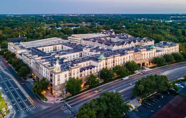 an aerial view building