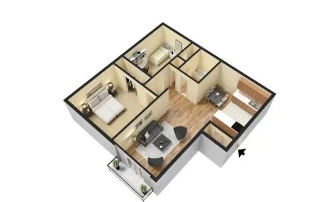 2 beds, 1 bath, 850 sqft, $1,150, Unit D5