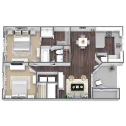 2 beds, 1 bath, 845 sqft, $1,617