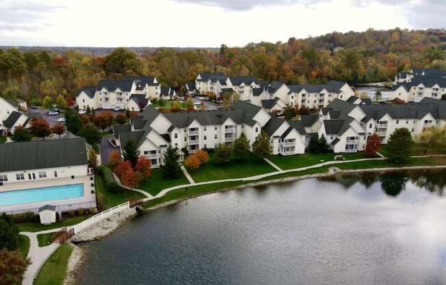 Aerial View Fall Colors