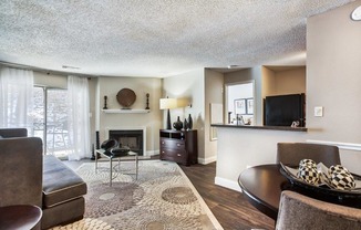 Living Room with Fire Place at Middletown Brooke Apartments, Middletown, CT, 06457