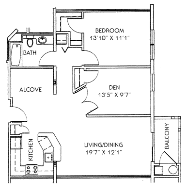 1 bed, 1 bath, 978 sqft, $2,921, Unit 416