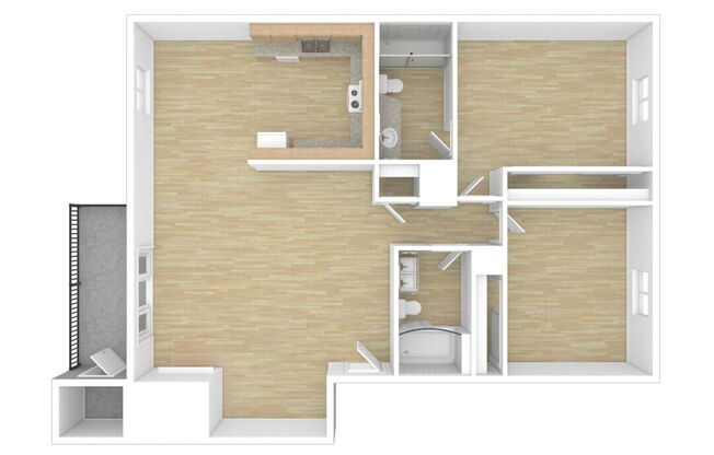 2 beds, 2 baths, 1,025 sqft, $2,145