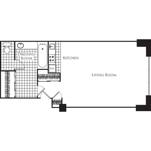 Studio, 1 bath, 456 sqft, $1,739