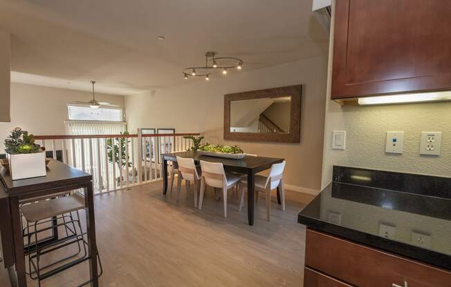 kitchen and dining area