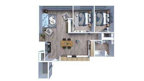 2 beds, 2 baths, 1,049 sqft, $2,724