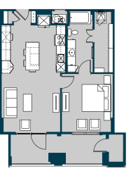 1 bed, 1 bath, 794 sqft, $1,987