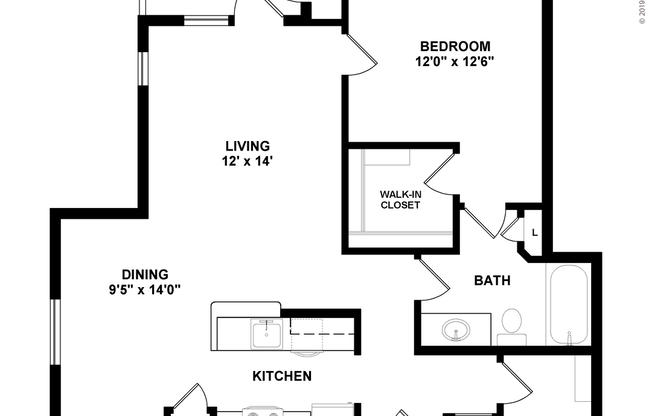 1 bed, 1 bath, 858 sqft, $1,560