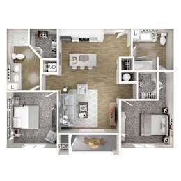 2 beds, 2 baths, 1,060 sqft, $2,108